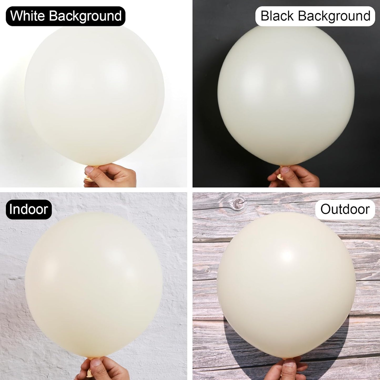 Beige Balloons, 150 pcs Different Sizes Pack of 18 Inch 12 Inch 10 Inch 5 Inch Cream Ivory Balloons for Balloon Garland Balloon Arch as Birthday Party Wedding Decorations