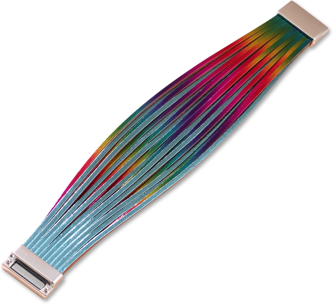 Fesciory Leather Wrap Bracelets for Women, Boho Leopard Multi-Layer Crystal Beads Cuff Bracelet Jewelry