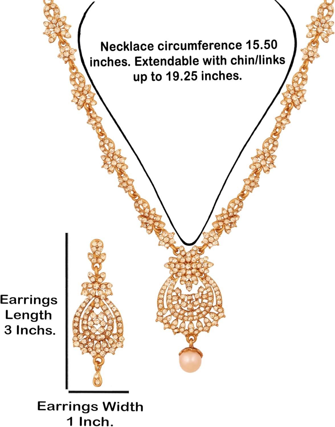 Touchstone Indian jewelry sets for women maang tikka wedding guest gold necklace bollywood jewellery set pageant elegant prom bride accessories western crystal chunky rhinestone necklaces