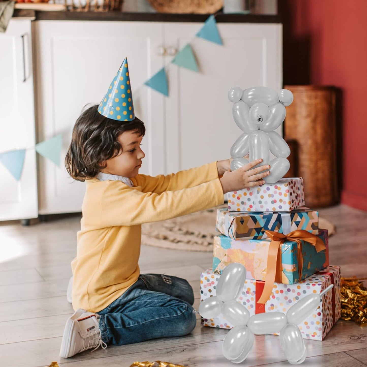 100Pcs Silver Grey 260 Balloons, Long Balloon for Tying Balloon Arch, Long Skinny Balloons for Twisting Ballons Animal balloons Birthday Party Wedding Festival Decorations