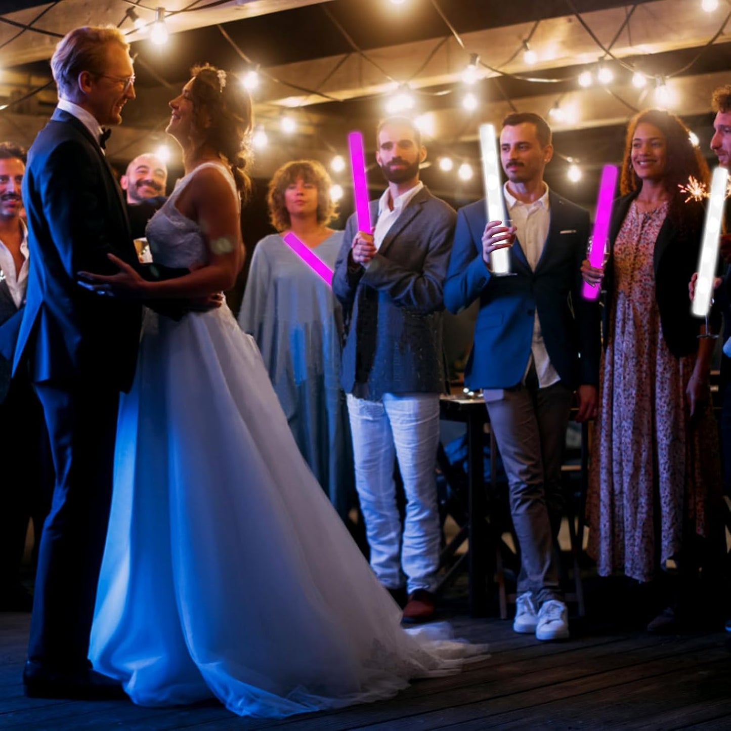 Glow Foam Wand, 36 Pcs White Giant LED Light Up Sticks 3 Modes Flashing Glowing Baton Wands Party Supplies for Wedding, Raves,Concert,Birthday,Christmas, Halloween,Sporting Events