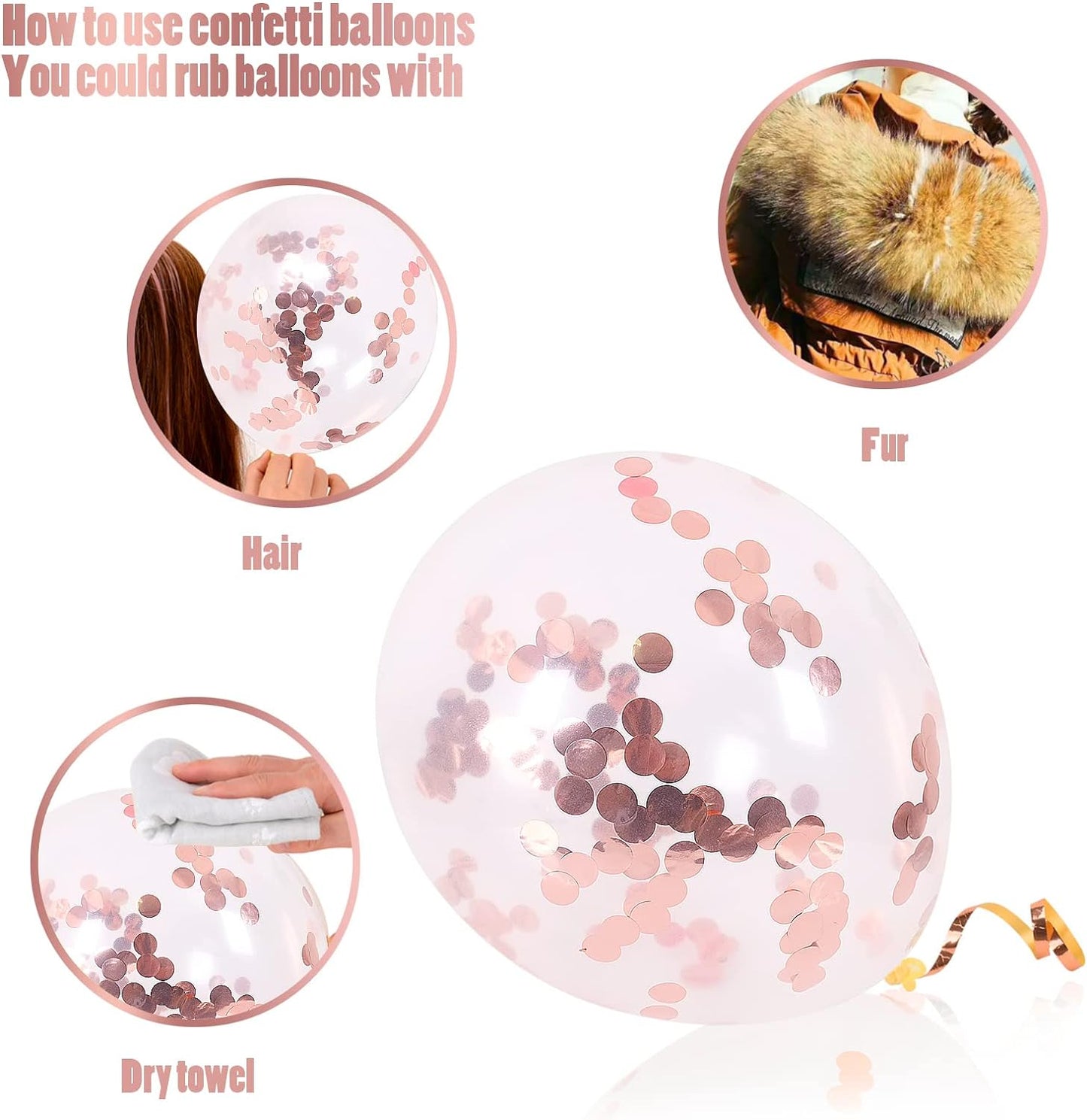 Pink White Balloons Garland Arch Kit 104 PCS Metallic Pink Gold Confetti Latex Balloons for Baby Girl Shower Birthday Wedding Anniversary Bachelorette Party Decorations