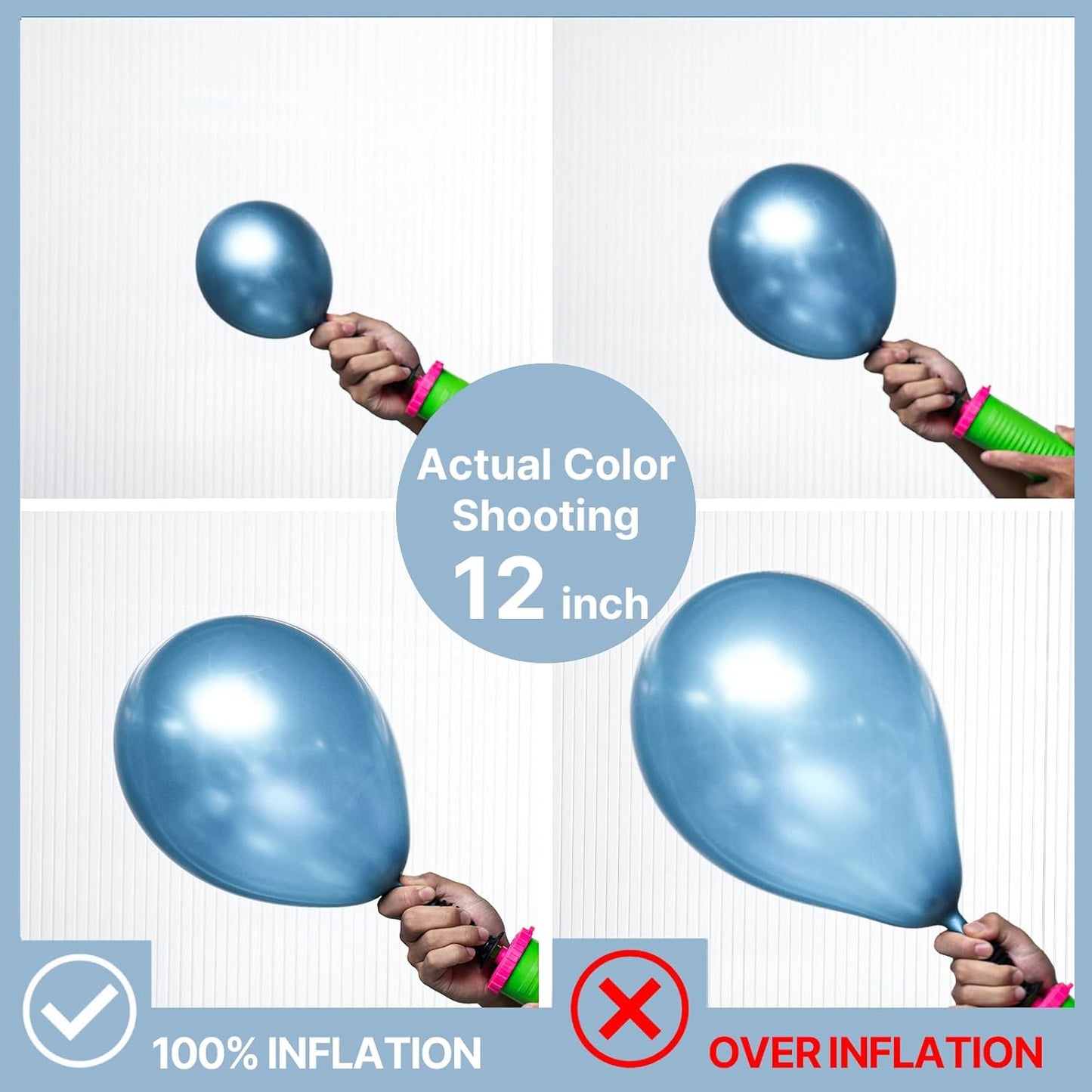 PartyWoo Metallic Light Blue Balloons 140 pcs Different Sizes of 18 12 10 5 Inch Metallic Baby Blue Latex Balloon Arch Kit Garland for Graduation Baby Shower Birthday Party Decorations Blue-G119