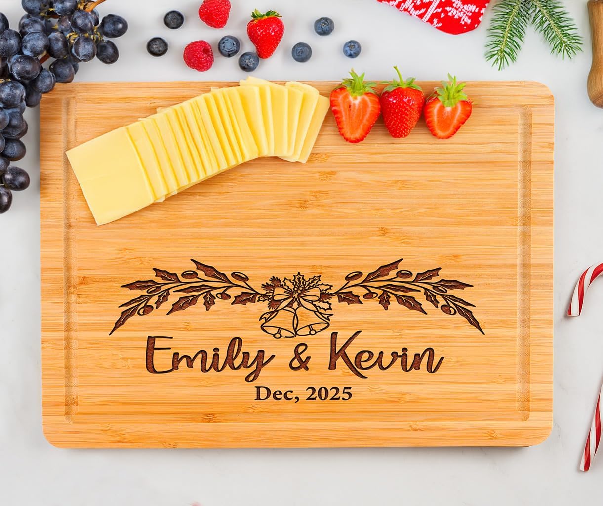 Personalized Cutting Board for Christmas 2025 Gifts, Custom Engraved Wood Cutting Board for Housewarming, Anniversary, New Home, Wedding, Engagement, Christmas Good Gift Idea for Couple, Parent, Women
