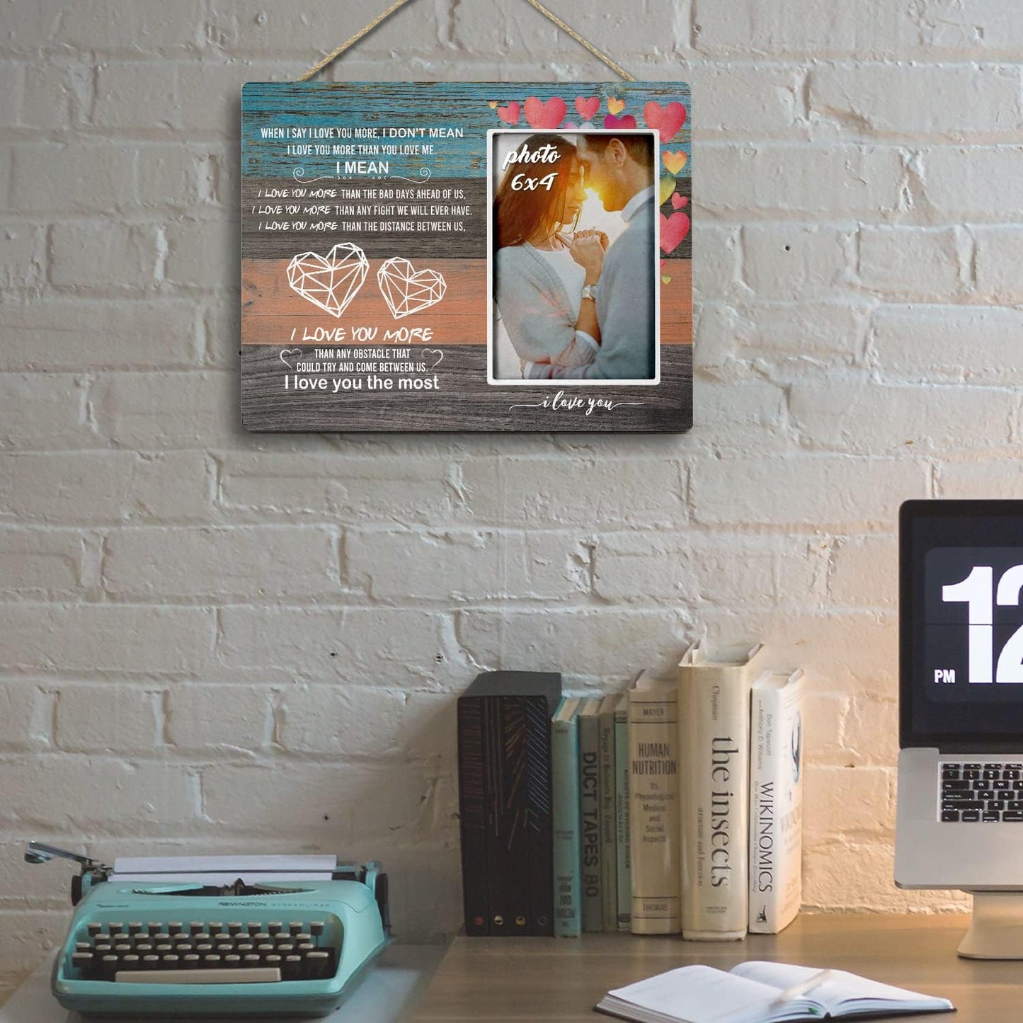 KU-DaYi When I Say I Love You More Picture Frame, Couples Picture Frames, Couple Picture Frame Birthday Anniversary Wedding Gifts for Couples Wife Husband - F062