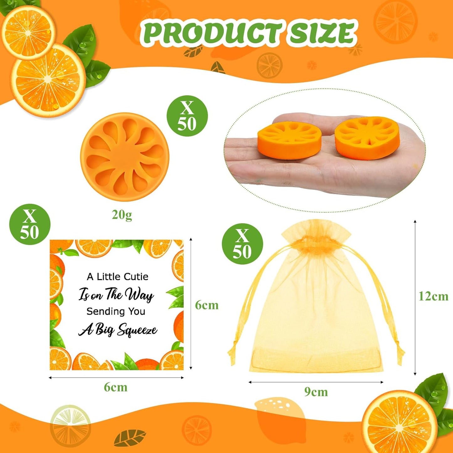 50 Sets Little Cutie Baby Shower Party Favor Orange Soap Gifts Bulk Orange Soaps with Card and Bag for Wedding Gifts Bridal Party Baby Shower Decorations Clementine Little Cutie Theme Favors