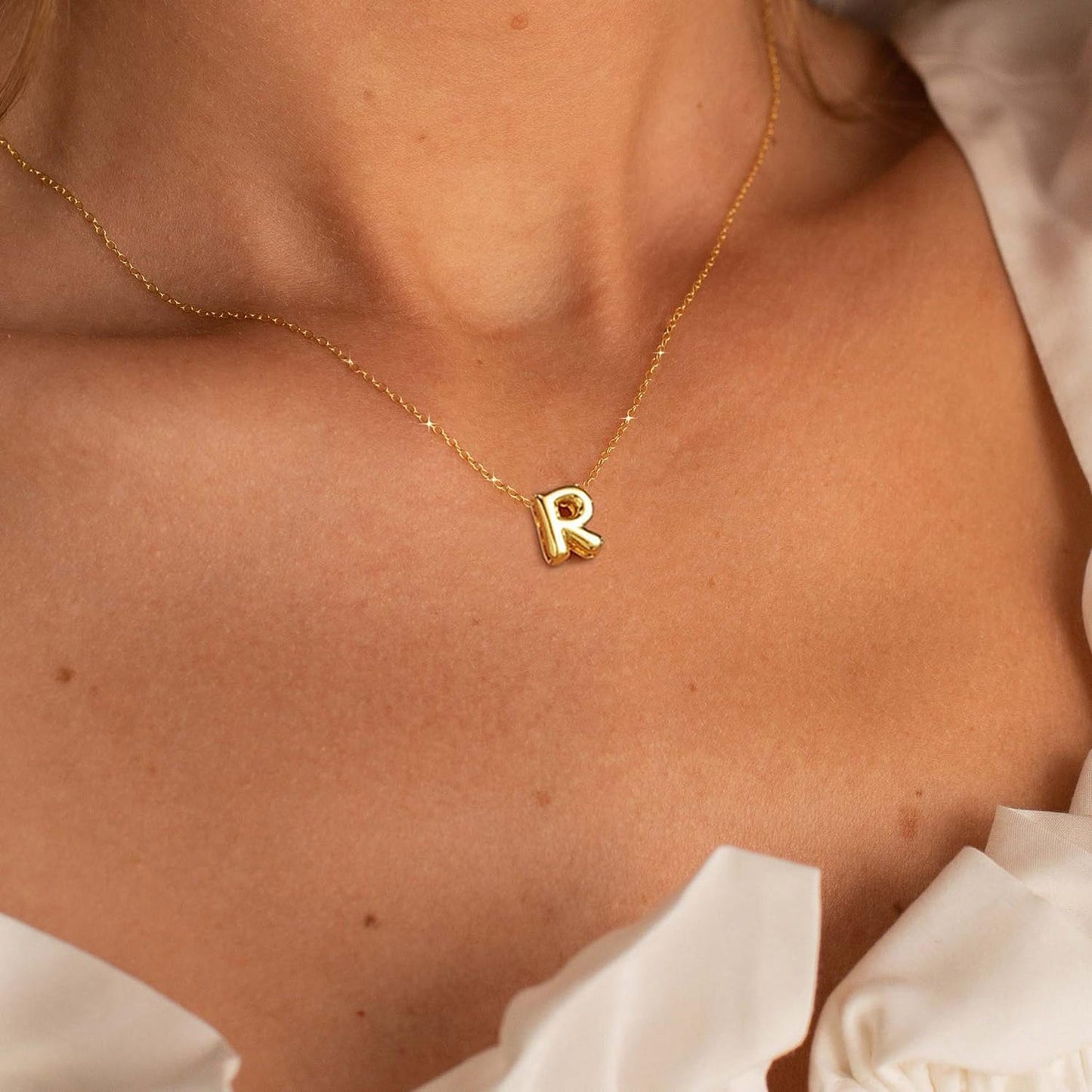 Bubble Letter Necklace Layered Initial Necklaces for Women Dainty Cute Choker Pendant Stack Jewelry Teen Gift Trendy Stuff