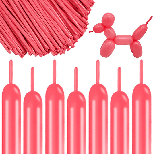 260 Long Balloons 100 Pack Pastel Red Twisting Animal Balloons Thickening Latex Modeling Long Magic Balloons for Animal Model Weddings Birthdays Festival Party Decorations