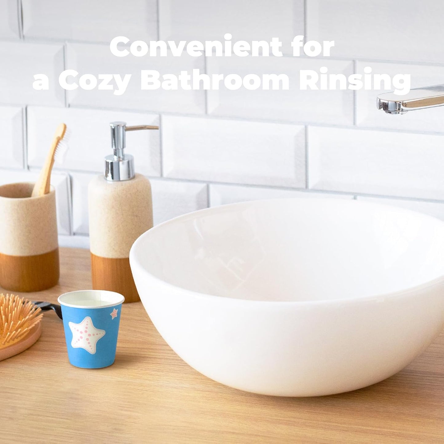 Fit Meal Prep 500 Pack 3oz Small Paper Cups, Disposable Bathroom Cups, Mini Mouthwash Cups, Pink & Blue Ocean-Themed Mini Drinkware for Parties, Events and Travel