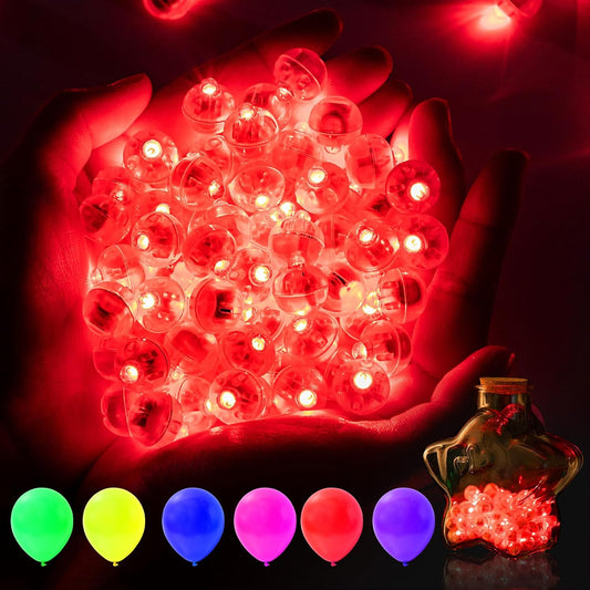 AIKEI 100pcs LED Balloon Lights, Red Mini Balls Lights,Long Standby Time Waterproof for Halloween Valentine's Day Wedding Paper Lantern Birthday Party Decoration