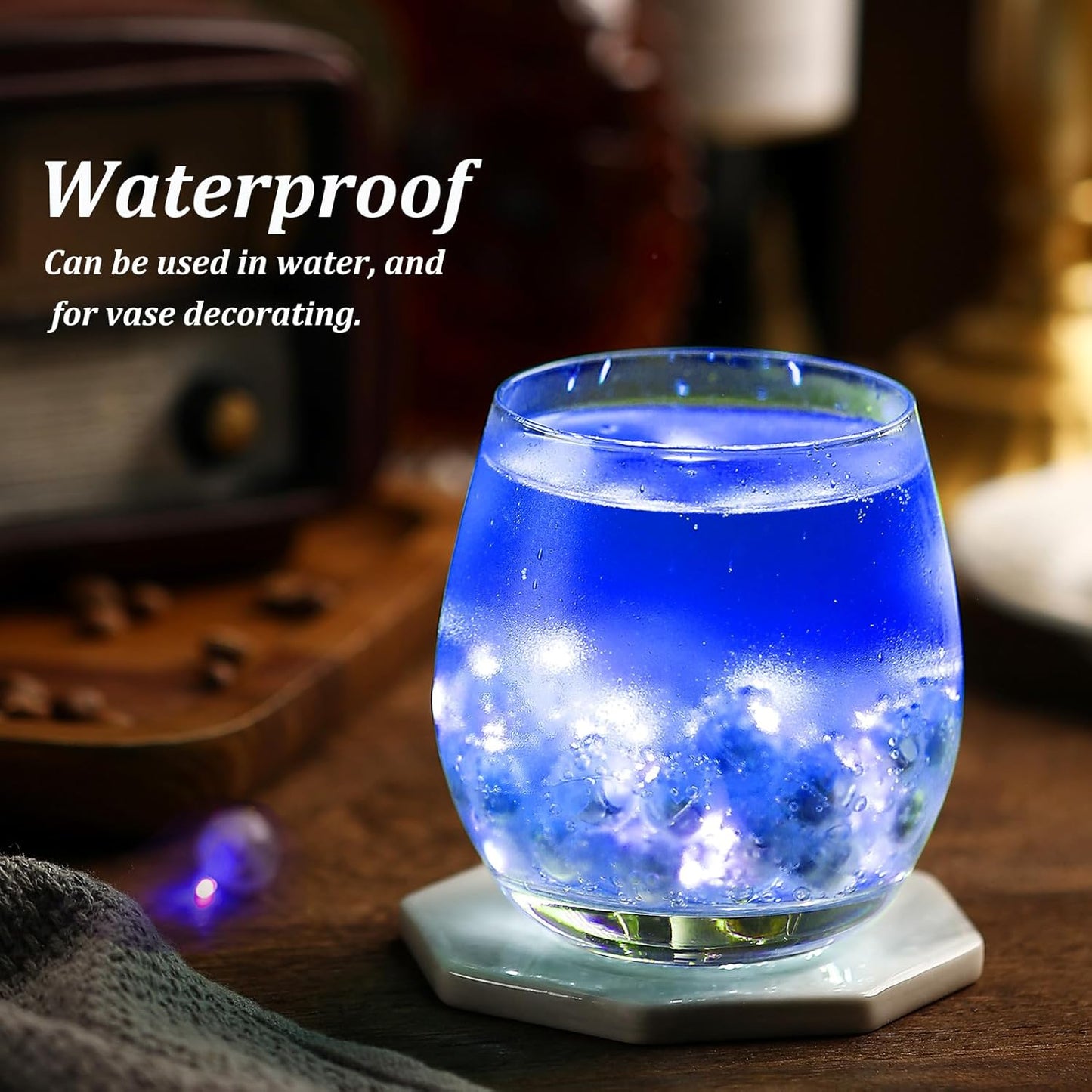 AIKEI 100pcs LED Balloon Lights,Blue Mini Balls Lights,Long Standby Time Waterproof Led Light for Paper Lantern Halloween Christmas Birthday Party Decoration for Indoor Outdoor