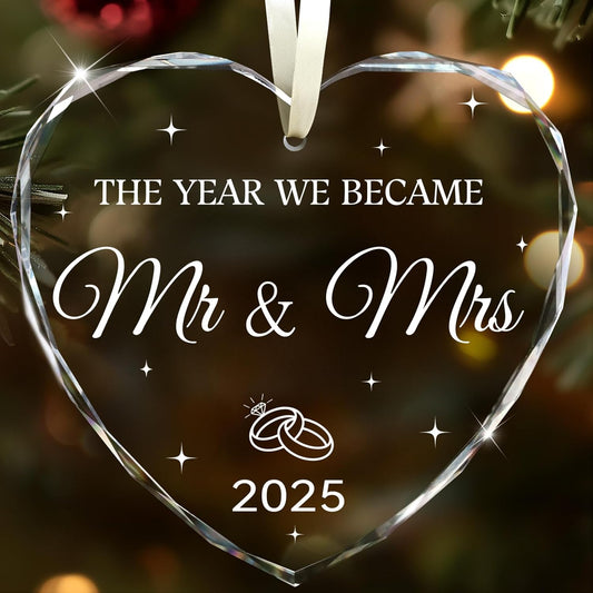 Wedding Gifts for Couples 2025, Mr and Mrs Gift Bridal Shower Gifts Wedding Gift Just Married Decorations for Bride, Newlywed Couple Just Married Ornaments