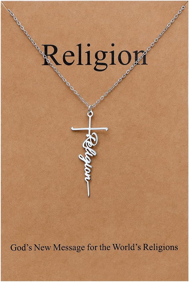 Lcherry Faith Cross Pendant Necklace for Women Religious Christian Jewelry Mother's Day Gifts for Women