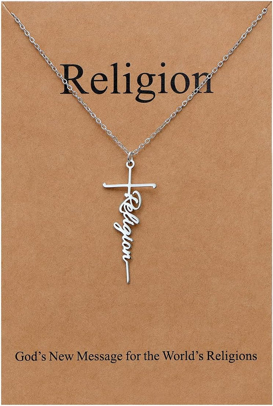 Lcherry Faith Cross Pendant Necklace for Women Religious Christian Jewelry Mother's Day Gifts for Women