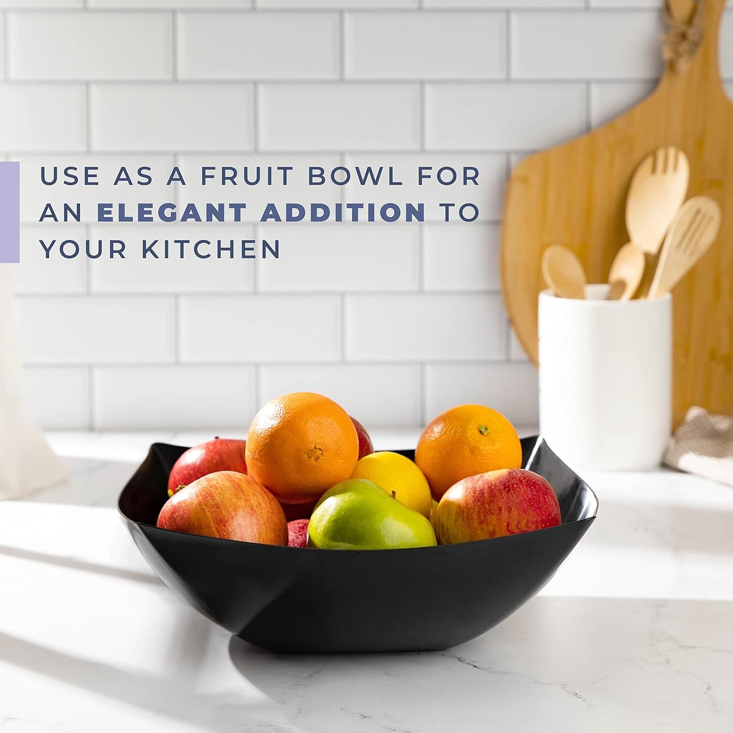 PLASTICPRO Disposable Square Serving Bowls, Party Snack or Salad Bowl, Plastic Black Pack of 4 128 OUNCE, Black