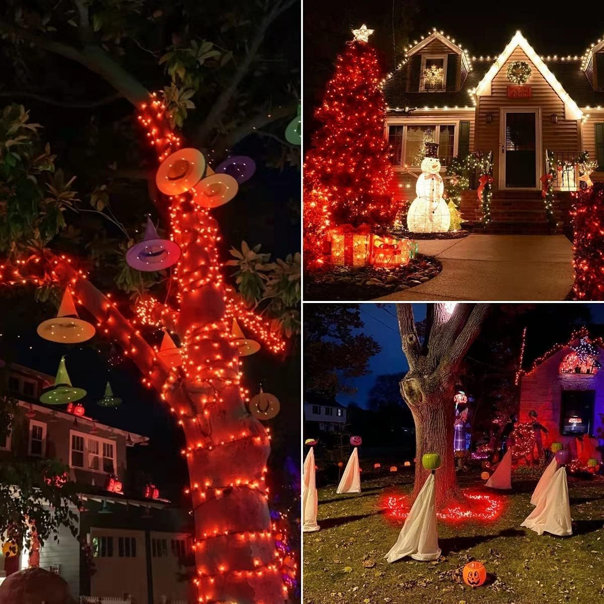 Connectable 240LED 88Ft 13Modes Christmas String Lights Indoor Outdoor | Extendable Green Wire Red Christmas Tree Lights with Timer | Twinkle Fairy Light Plug in for Xmas Tree Garden Decor(Red)