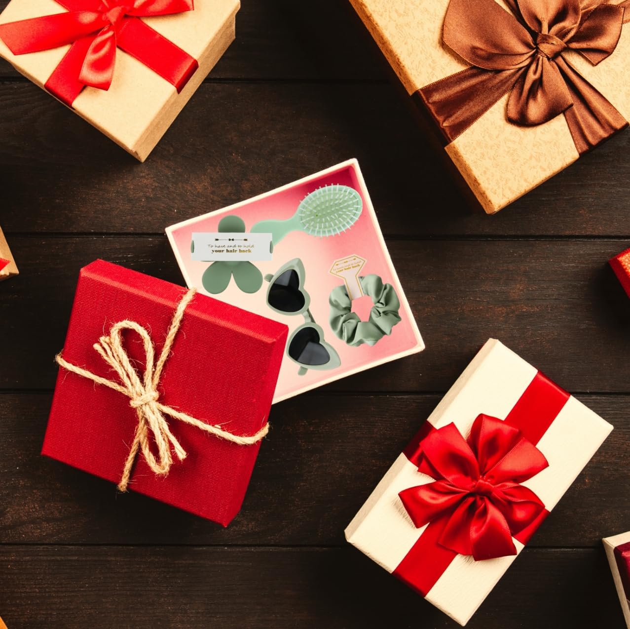 Bridesmaid Scrunchies Proposal Gifts 4.1inch square Hair Claws Bachelorette Hair Clip heart sunglasses Girls gift for Wedding Party Favors (36pcs White&Pink)