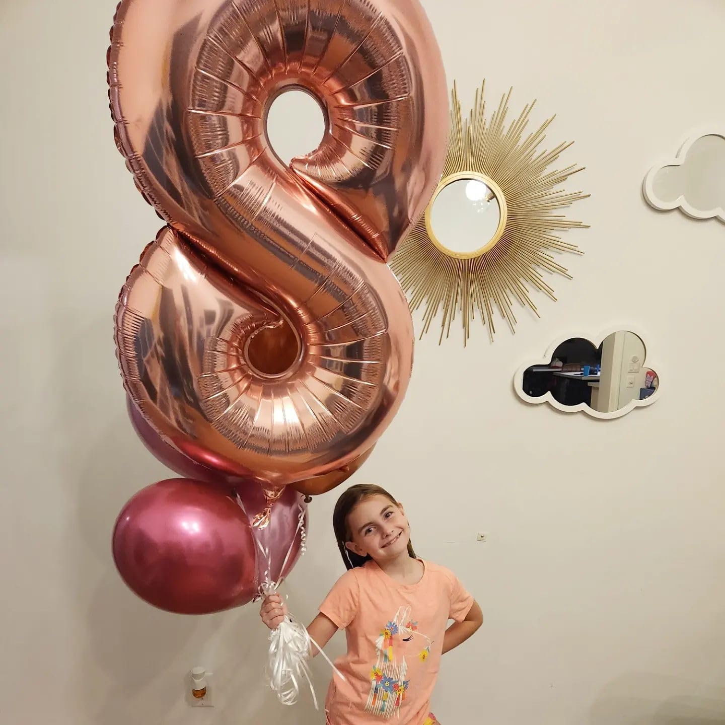 Rose Gold Number 18 Balloon 40 inch, 18 Number Balloons, 18th Birthday Decorations, 18 Year Old Women Men Rose Gold Party Supplies