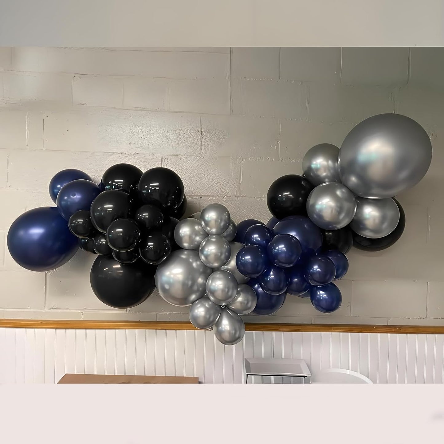 Navy Blue Balloons, 150 pcs Different Sizes Pack of 18 Inch 12 Inch 10 Inch 5 Inch Pearl Dark Blue Balloons for Balloon Garland Balloon Arch as Birthday Party Wedding Decorations