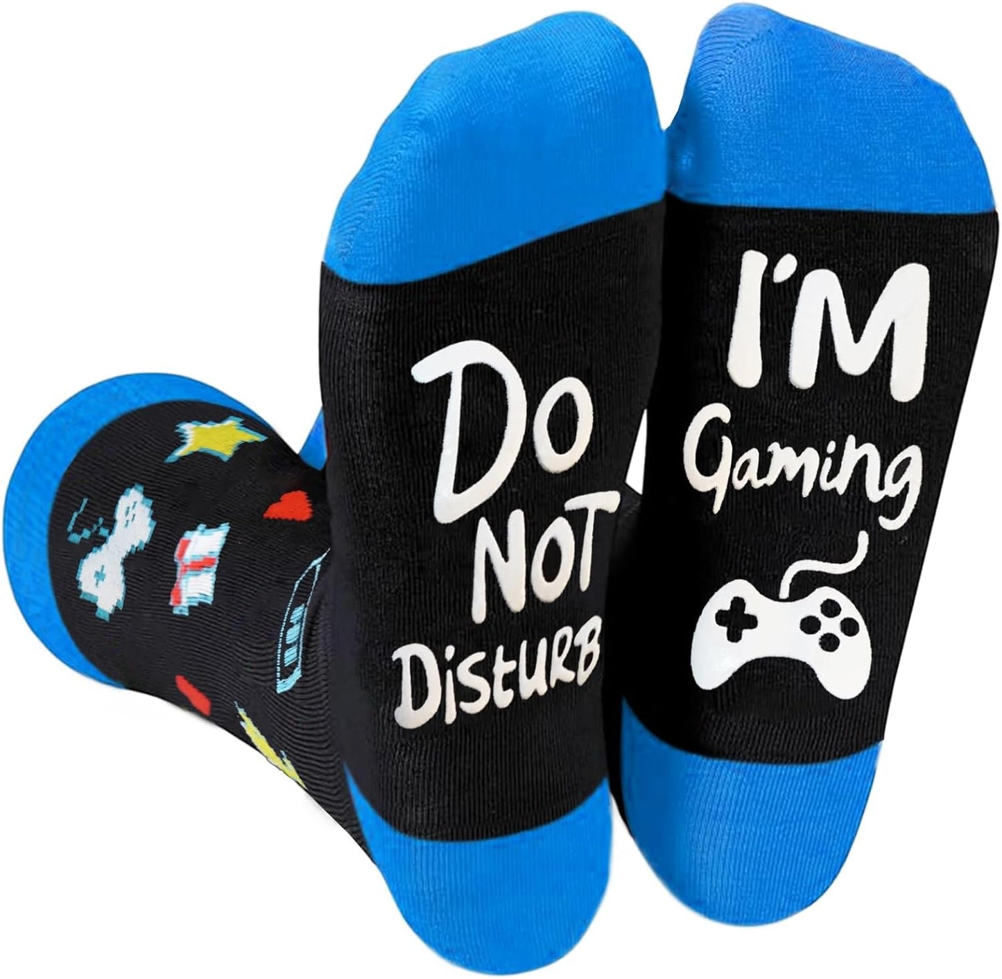 Funny Christmas Valentines Gifts Stocking Stuffers for Teen Kids Men Women Do Not Disturb I'm Gaming Socks Gamer Socks