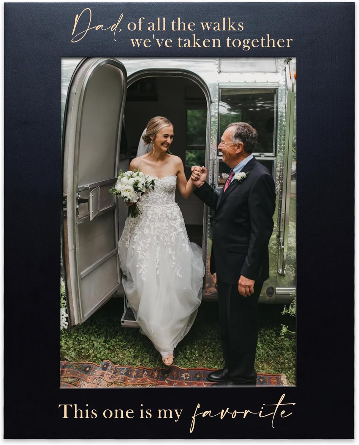 XJF Engraved Picture Frame for Dad - Dad of All The Walks We've Taken Together This one is My Favorite, Father of The Bride Wedding Gifts, Thank You Dad