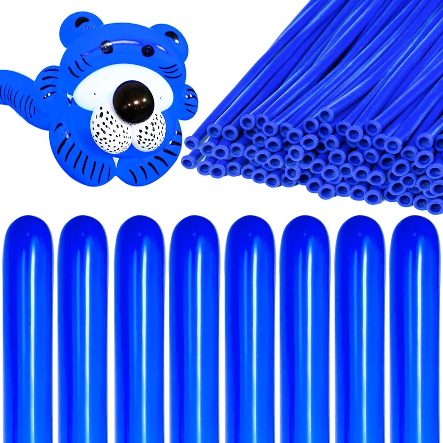 KAWKALSH 260 Blue Long Balloons for Balloon Garland Thickening Skinny Latex Twisting Animals Modeling Christmas Birthday Wedding Party Festival Decorations 100pcs