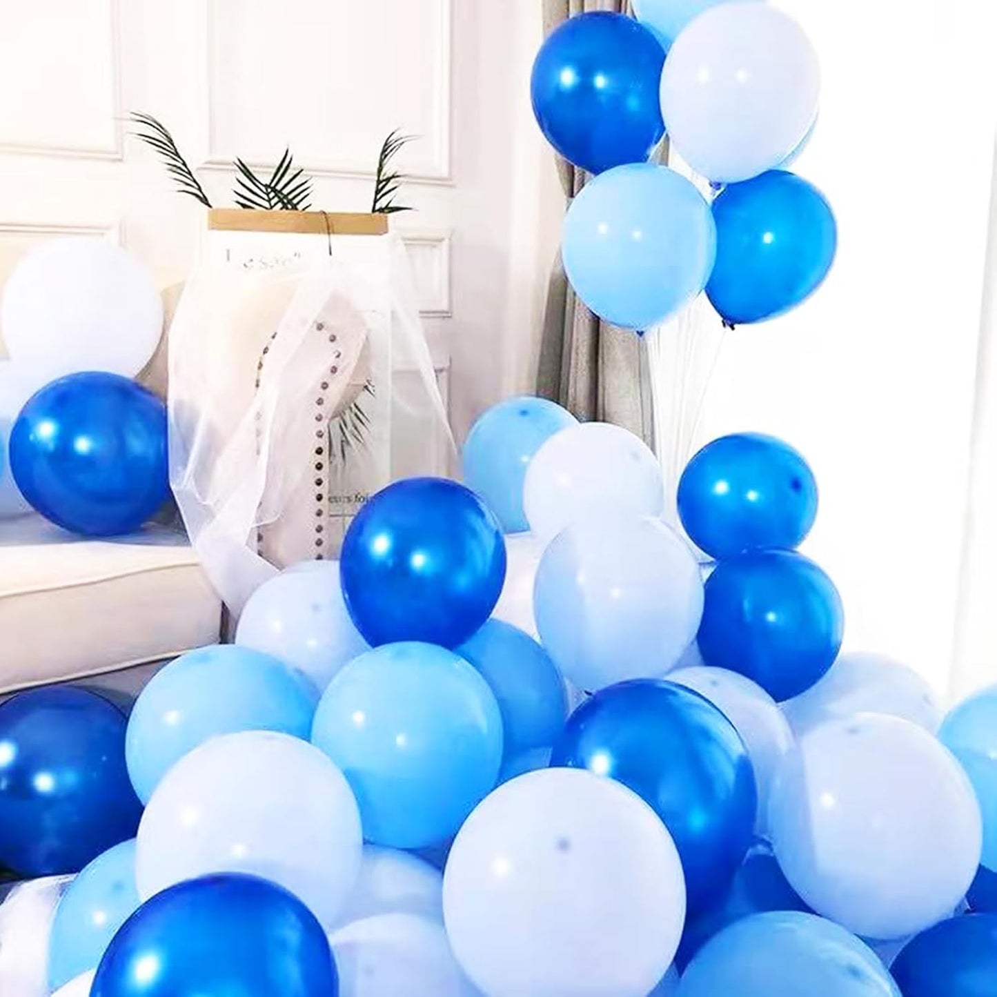 KAWKALSH Light Blue Balloon 110pcs, 12 Inch Thickened Latex Party Balloons Helium Bright Color for Birthday Baby Shower Wedding Party Supplies Arch Garland Decoration