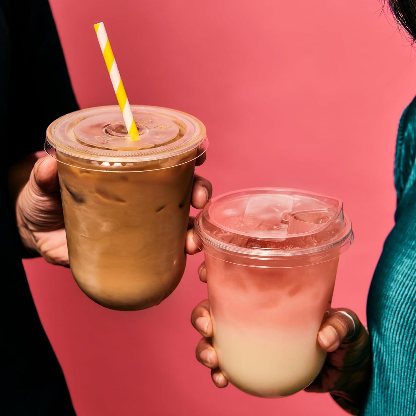 TOSSWARE NATURAL Arc - Plant Based Cups 16 oz - Plastic Alternative Cups for Parties, Bachelorettes, Weddings - Recyclable Clear Cold Cups - Set of 1000