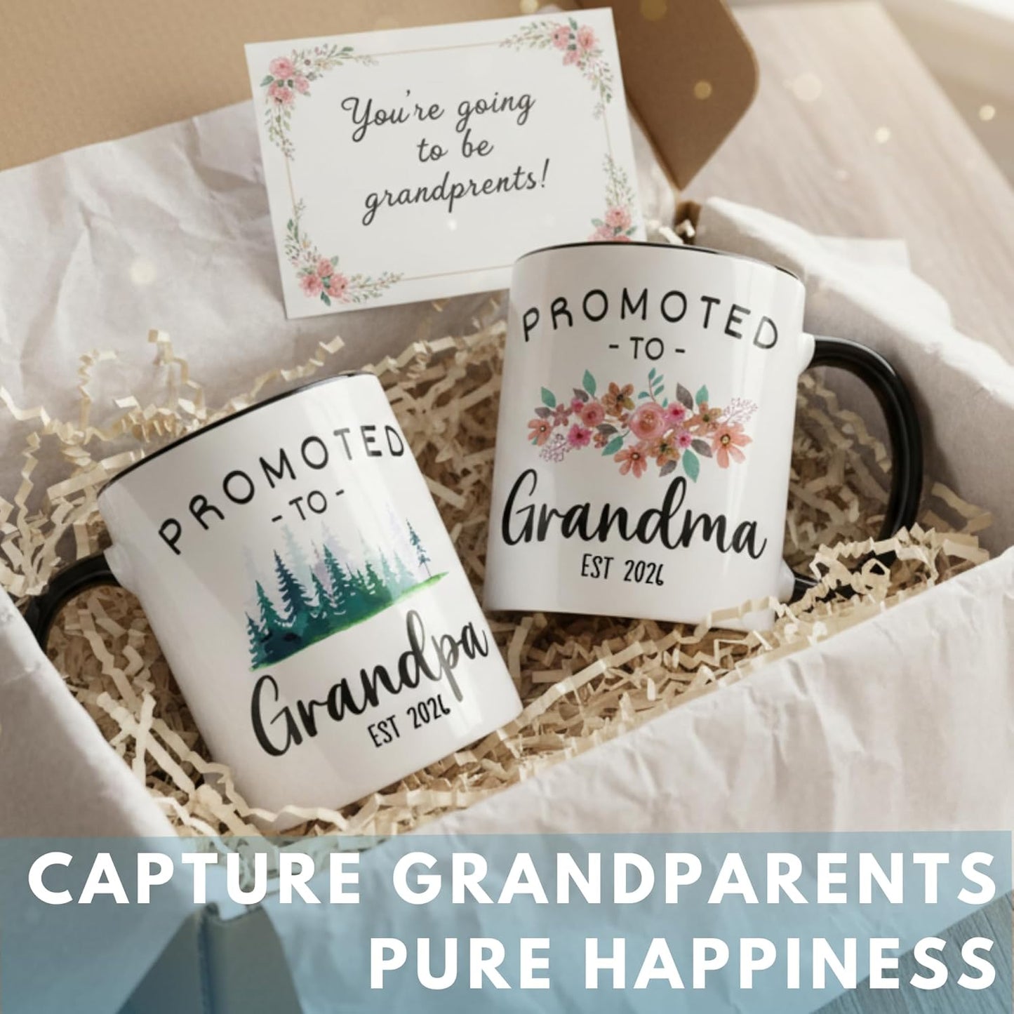 Christmas Gifts For First Time Grandparents, Promoted To Grandma And Grandpa Mugs Est 2026, Grandparents Baby Announcement, Pregnancy Announcement Mug, Grandparent To Be Gifts, New Grandparent Gift