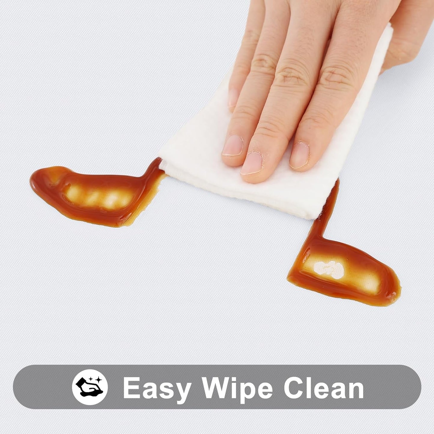 Smiry Rectangle Tablecloth, Elastic Fitted Flannel Backed Vinyl Tablecloths for 5ft Folding Tables, Waterproof Wipeable Table Covers for Indoor, Outdoor, Picnic and Camping (White, 30"x60")