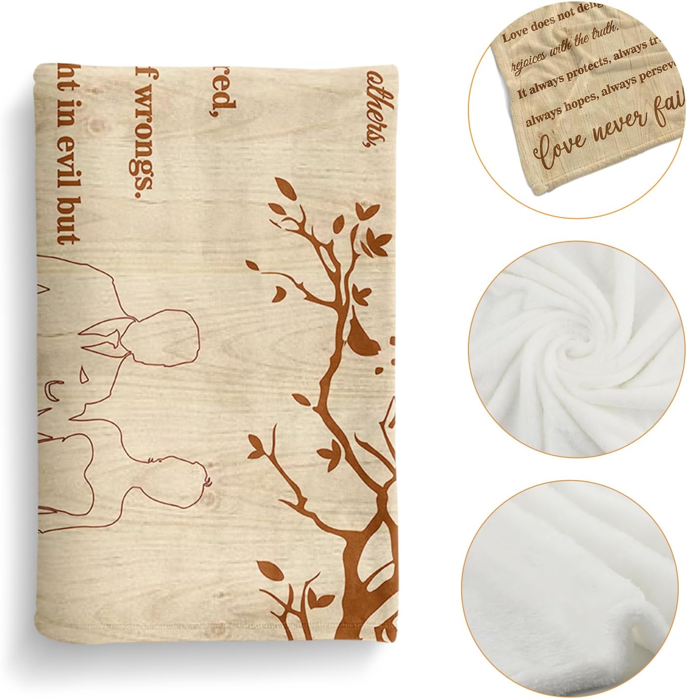 Wedding Gifts for Couples 2025 Soft Blanket, Bridal Shower Gifts for Bride to Be, Anniversary Romantic Gifts for Her, Wedding Gifts for Newlyweds Wedding Throw Blanket 60 * 80, Wooden