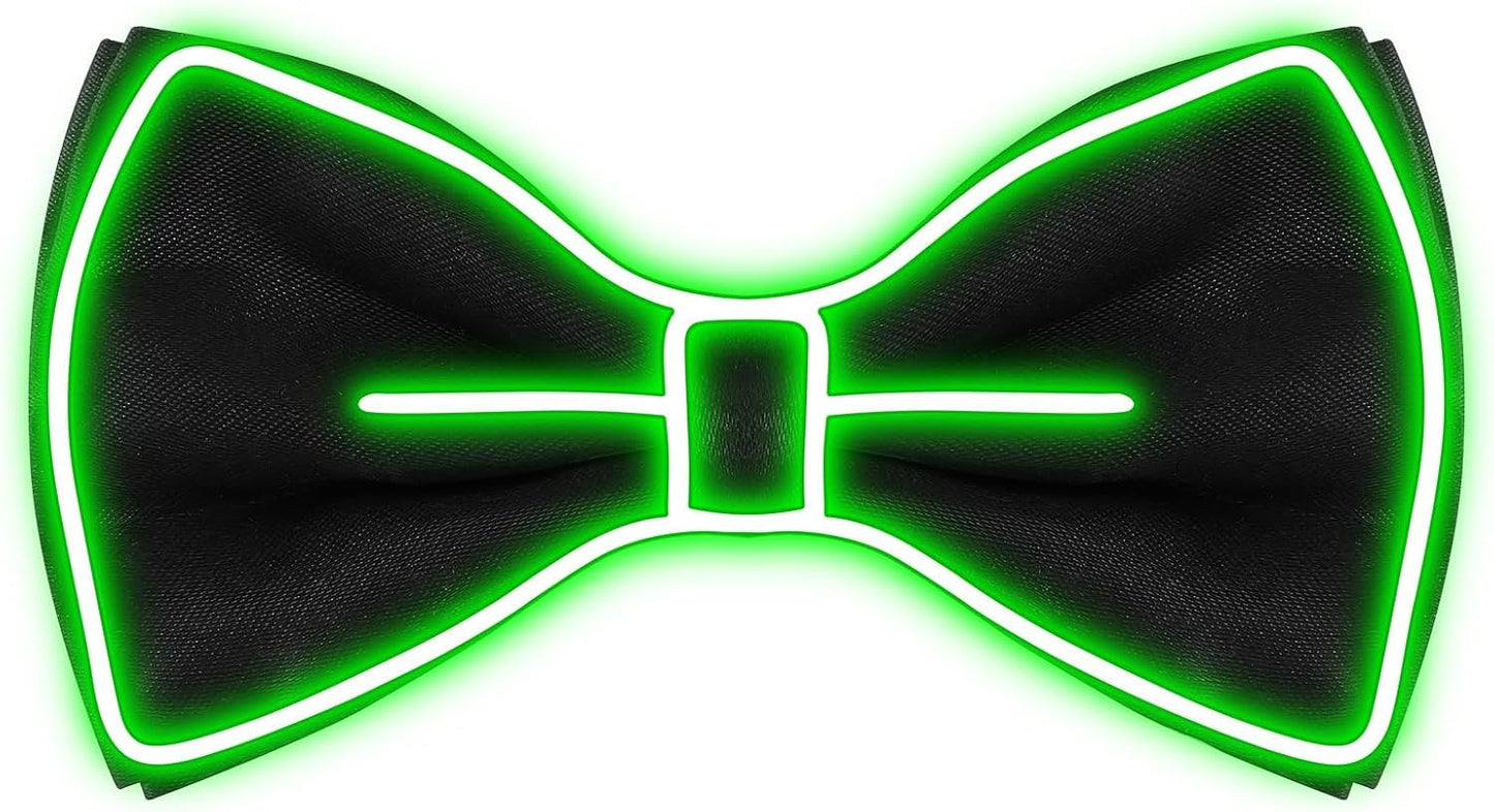 Hercicy Light up Bow Tie for Men LED Neon Bowtie Funny Ties Women Glow in the Dark Party Costume