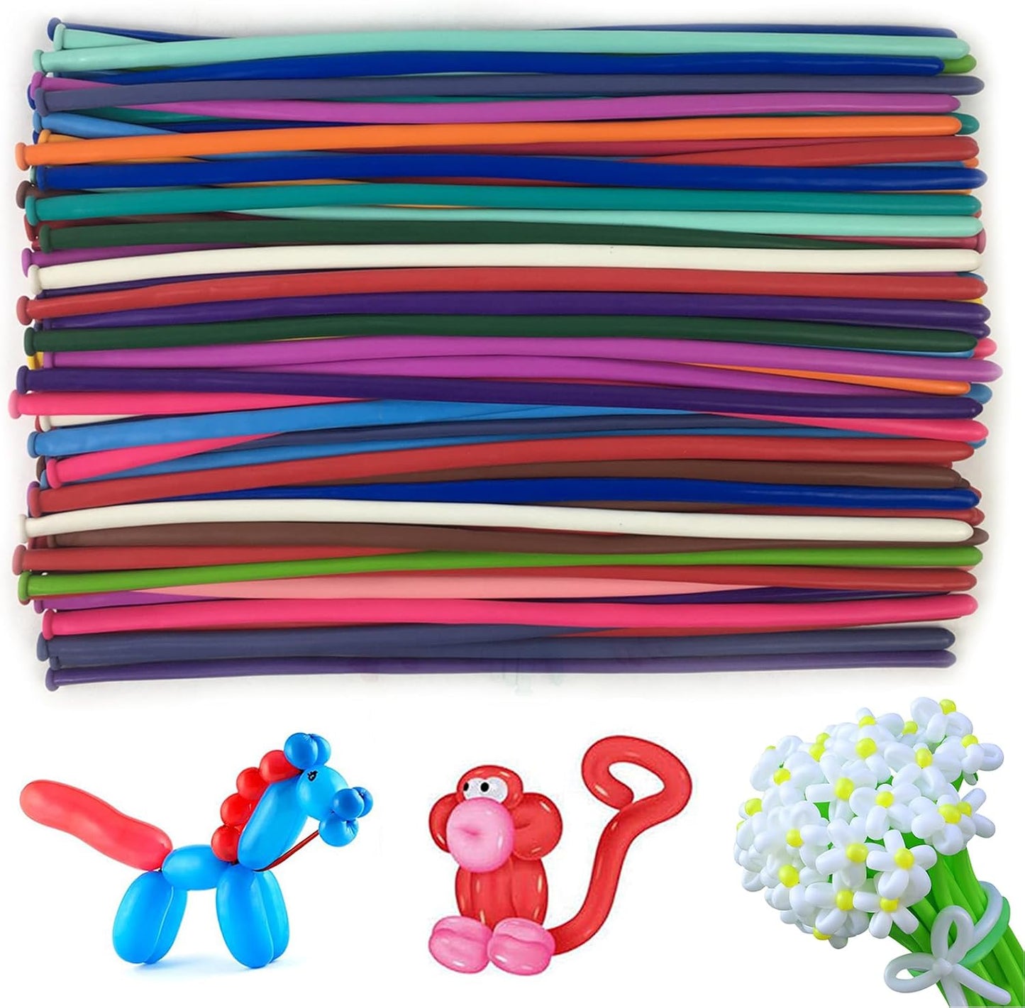 TNWBA Latex Balloons,100 Pack 260 Long Twisting Balloons, Birthday Party Decoration and Events