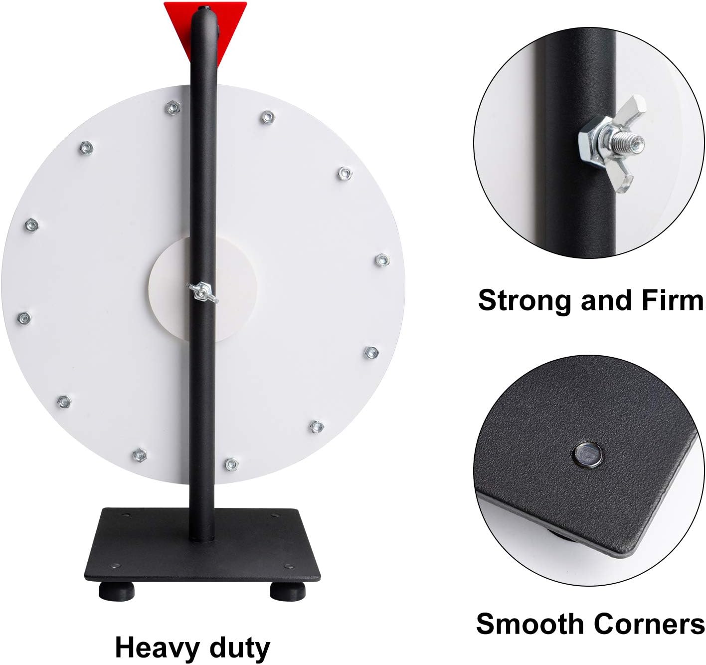 T-SIGN Spinning Wheel for Prizes, 10 Slots Black Prize Wheel with Eraser, 12 Inch Spin Wheel with Stand, Roulette Wheel for Tabletop - Wheel of Fortune Wheel Spinner for Carnival, Game Casino