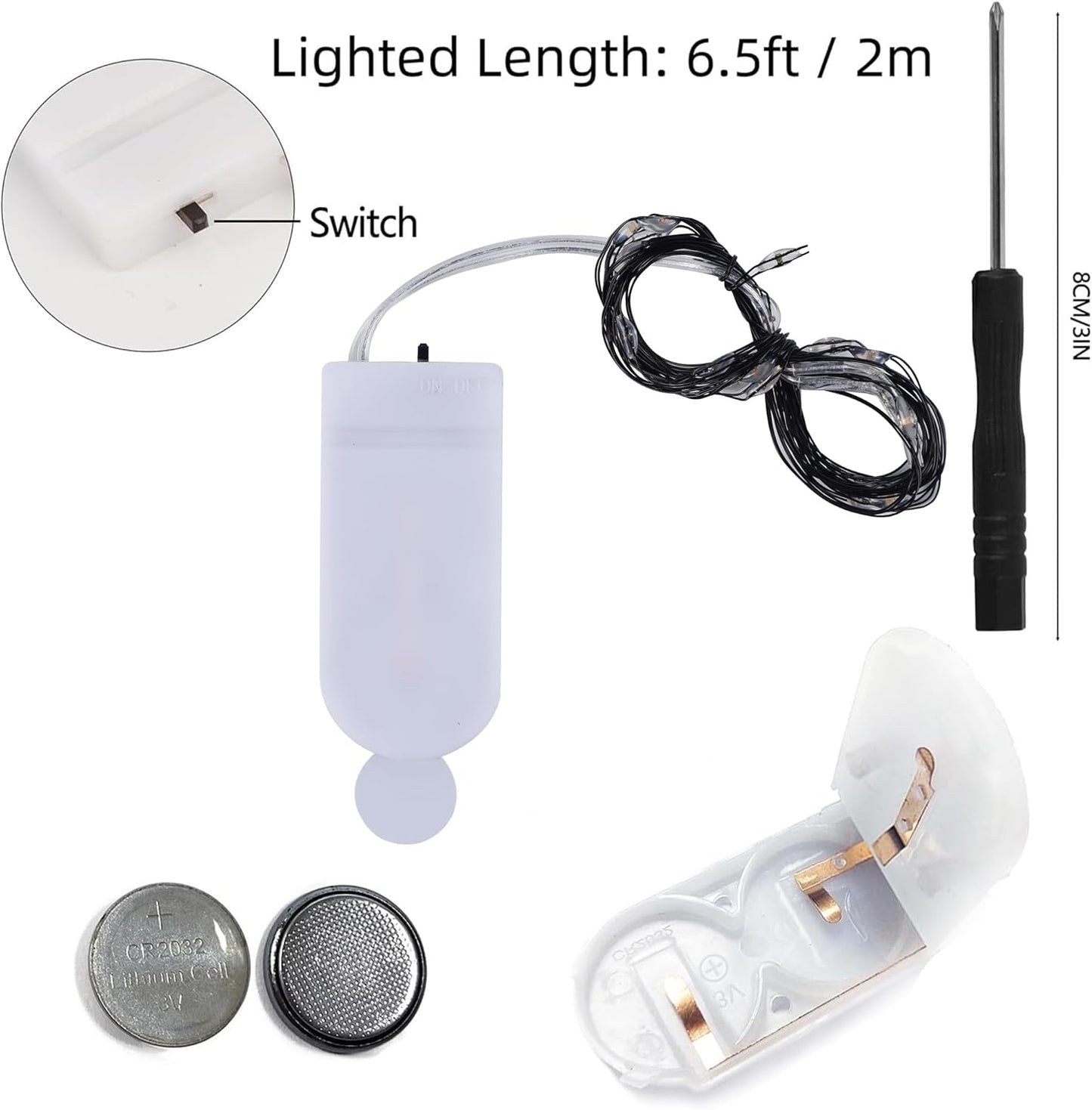 WATERGLIDE 12 Pack Halloween Fairy Lights Battery Operated (Included), 7 ft 20 LED Mini Firefly Starry String Lights, Waterproof Black Wire Light for DIY Mason Jar Table Halloween Decor, Purple