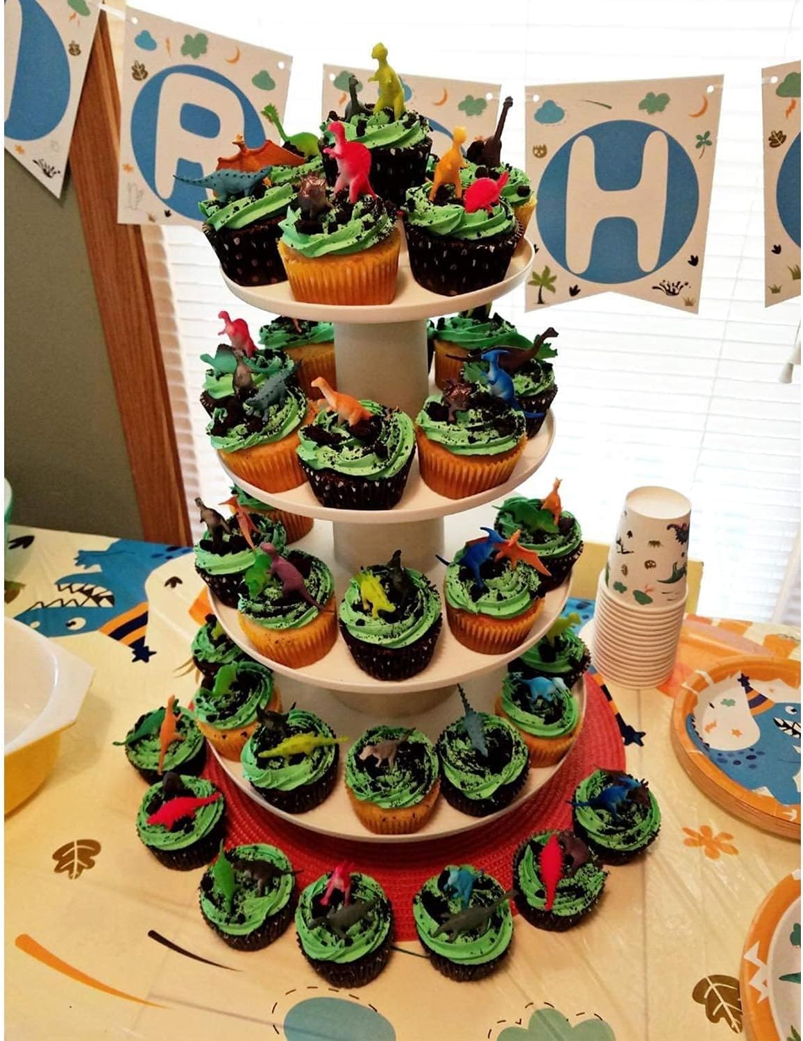 96 Piece Glow in Dark Mini Dinosaur Toy Set(24 Style), Plastic Realistic Dino Figure, Kid Birthday Party Favors Supplies Goody Bag Valentines Day Gift Pinata Stuffers Easter Eggs Easter Basket Filler