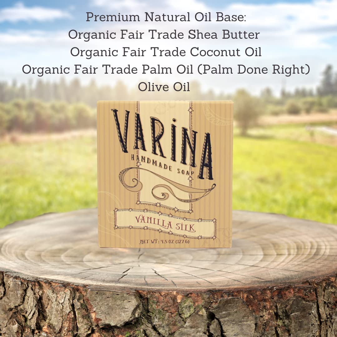 Natural Vanilla Silk Bar Soap - Gentle Cleansing for Sensitive Skin, Sweet and Vanilla - 3 Pack