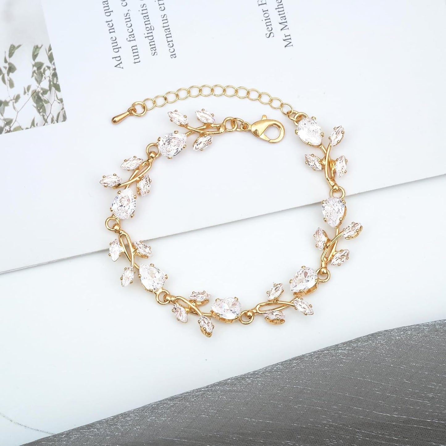 Elegant Bridal Jewelry Sets Clear Cubic Zirconia Wedding Necklace Earrings Bracelet Set for Birdes Bridesmaids CZ Prom Jewelry