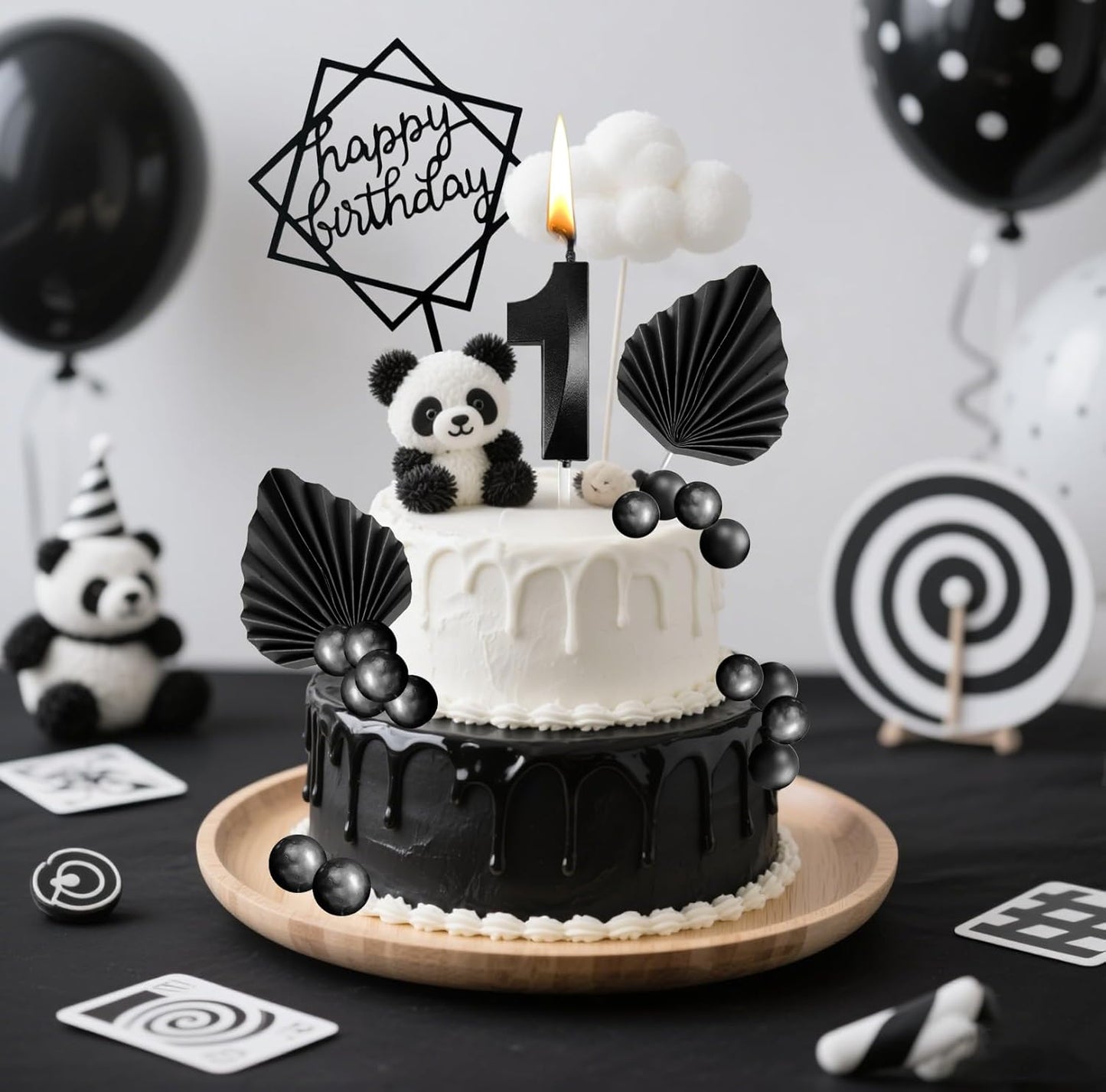 Black Birthday Candles, Tyotrbs Black Matte Candle Birthday Fancy Birthday Candles DIY Cake Decor for Men Women Wedding Anniversary