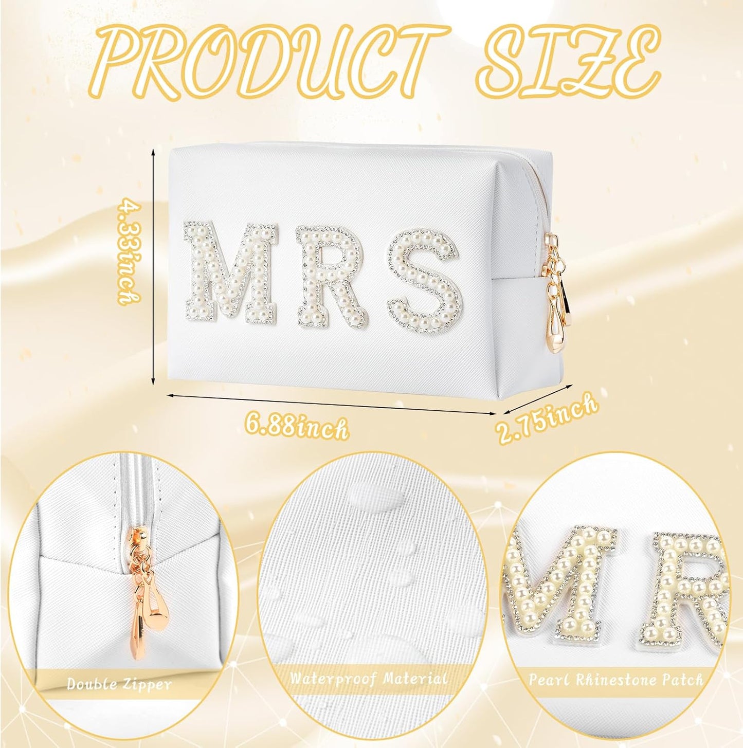 Bride To Be Gift Set - Makeup Bag, Slippers, Robe, Hair Clip - Wedding Gifts