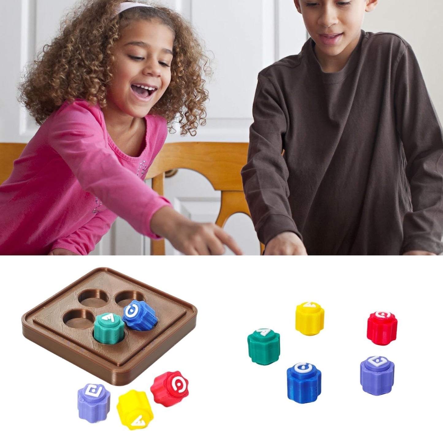 Gonggi Korean Game Stone Set,Traditional Korean Tossing Stone Game, Korean Gonggi Jack Stone Pebbles Set (BrownBase, 5Stone+1Base)