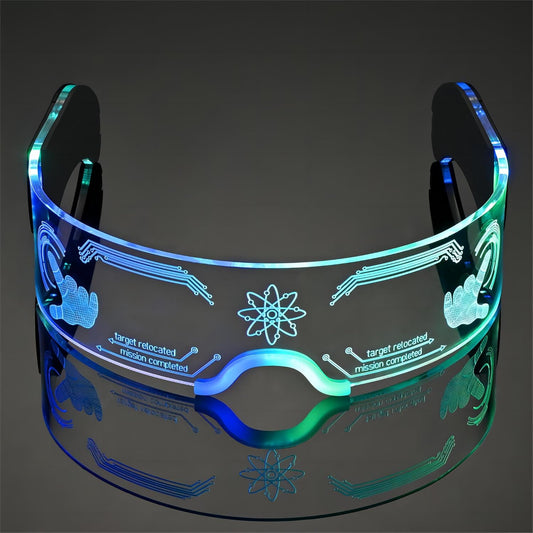 Led Light Up Glasses For Party LED Glass For Kids Adult Futuristic Sunglasses Multi Color Cosplay Costumes Neon Accessories,Gifts (Future Glasses)