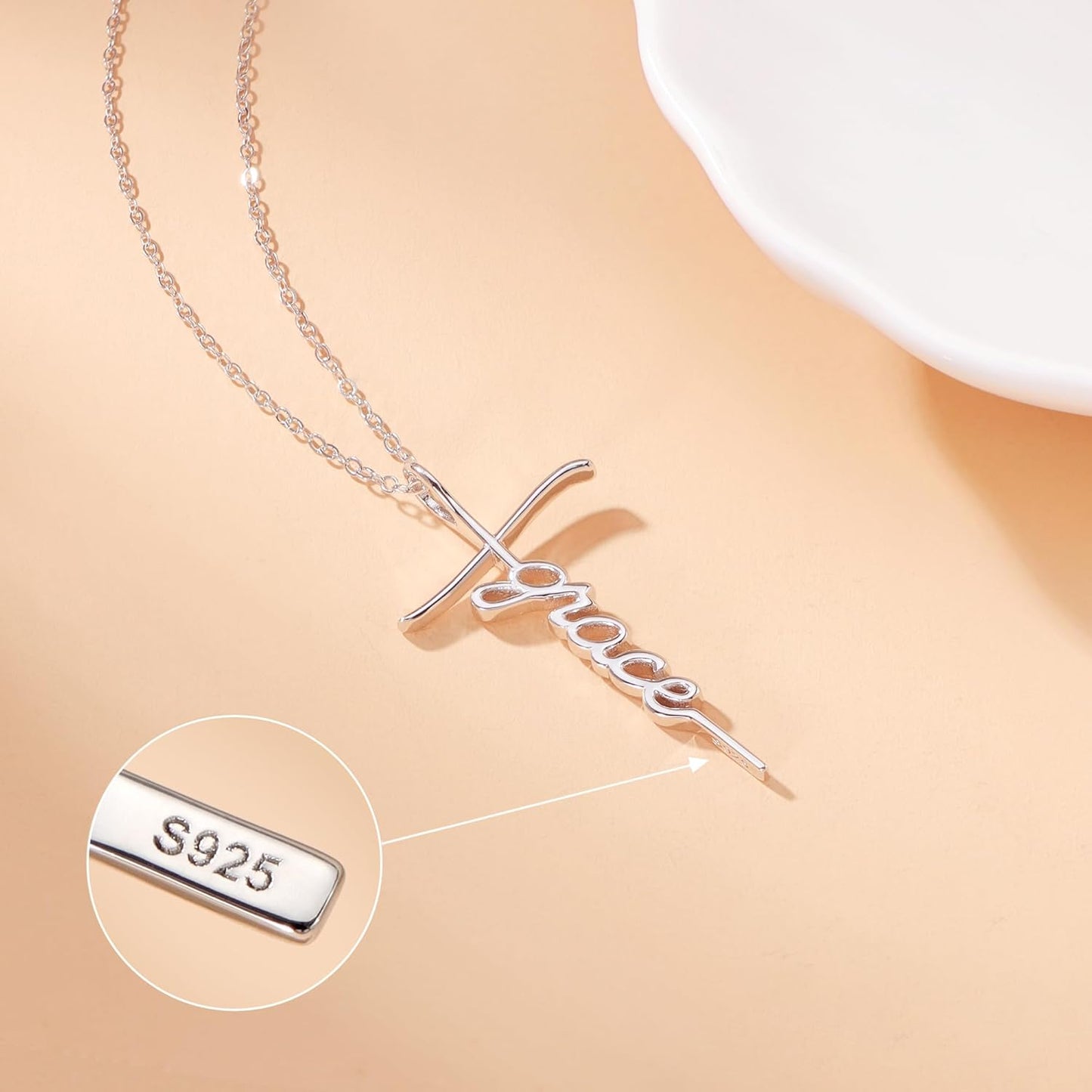 Lcherry Faith Cross Pendant Necklace for Women Religious Christian Jewelry Mother's Day Gifts for Women