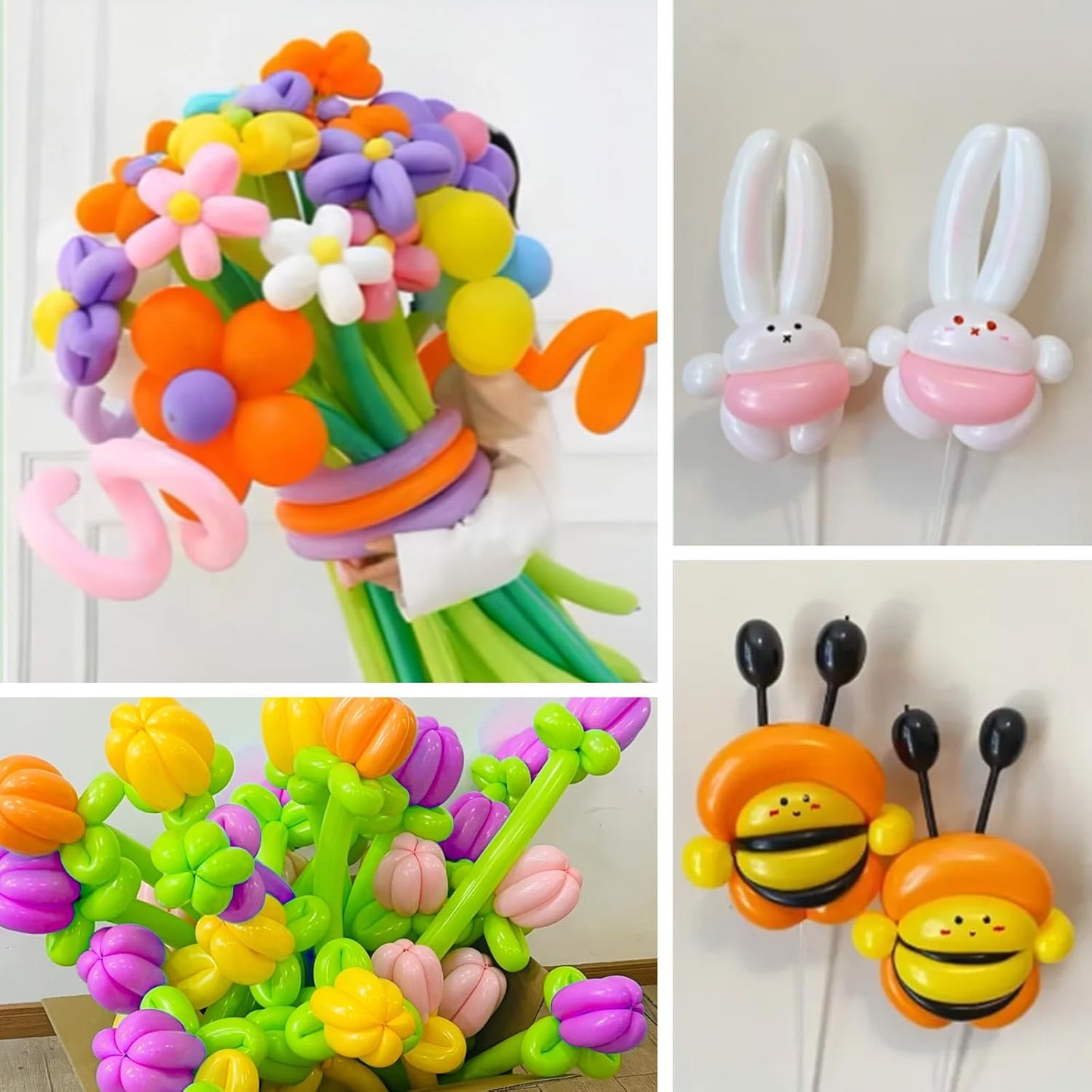 KAWKALSH 260 Long Balloons for Balloon Garland Thickening Skinny Latex Twisting Animals Modeling Christmas Birthday Wedding Party Festival Decorations 100pcs