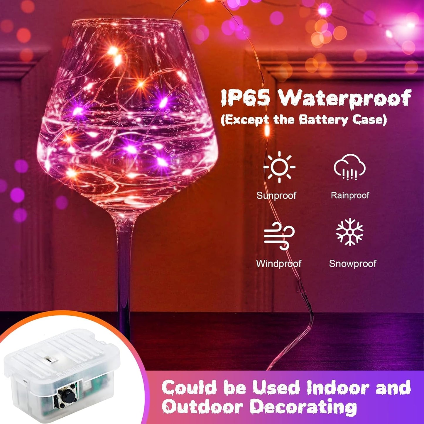 ZGWJ 8 Pack Halloween Fairy Lights Battery Operated, 7ft 20 Mini LED Fairy String Lights Silver Wire 3 Modes for DIY, Parties, Wedding, Bedroom, Halloween Decoration Orange&Purple