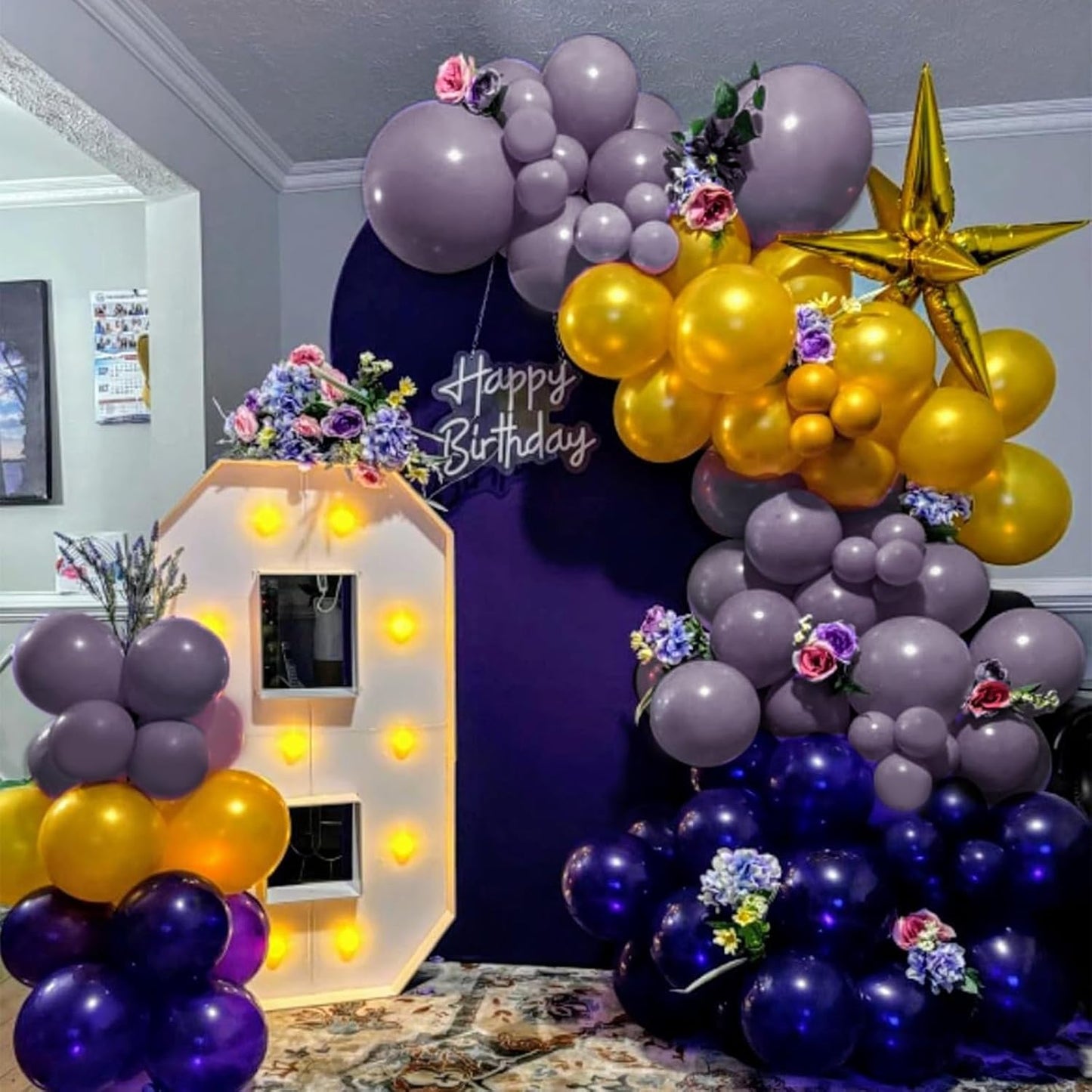 Dusty Purple Balloons, 150 pcs Different Sizes Pack of 18 Inch 12 Inch 10 Inch 5 Inch Matte Lavender Latex Balloons for Balloon Garland Balloon Arch as Birthday Party Wedding Decorations