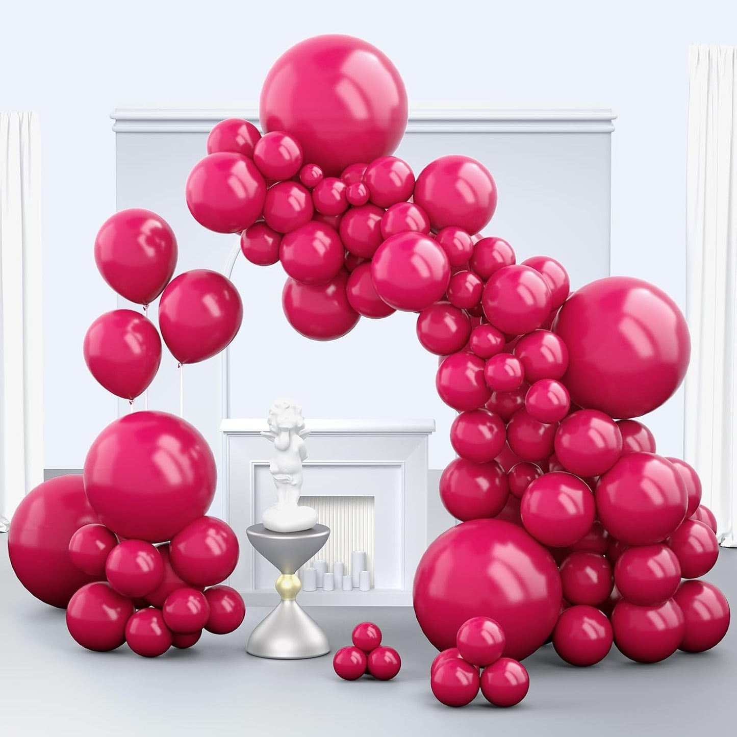 Hot Pink Balloons, 150 pcs Different Sizes Pack of 18 Inch 12 Inch 10 Inch 5 Inch Peach Pink Balloons for Balloon Garland Balloon Arch as Birthday Party Wedding Decorations