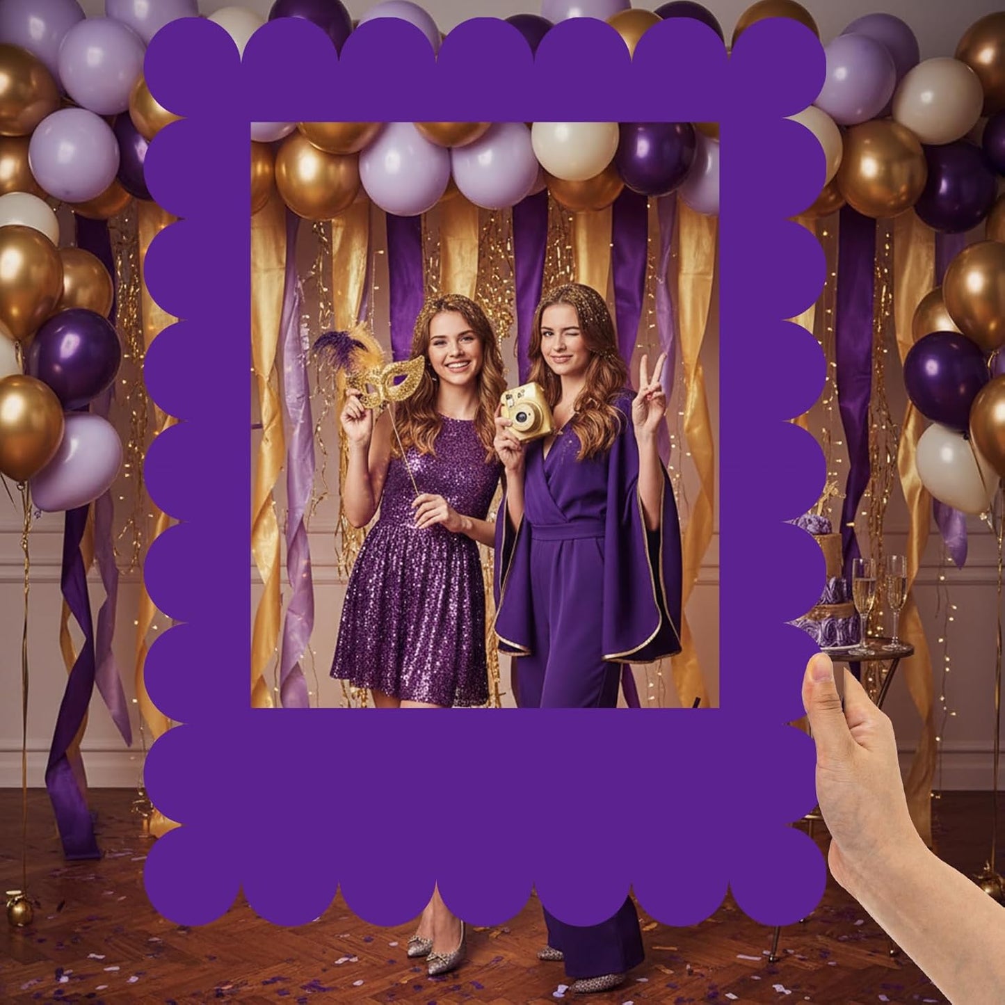 32 x 24 Inch Photo Booth Selfie Frame Prop Booth for Birthday Event Parties Large Blank DIY Cutout Props for Funny Decoration Christmas, Holiday Supplies