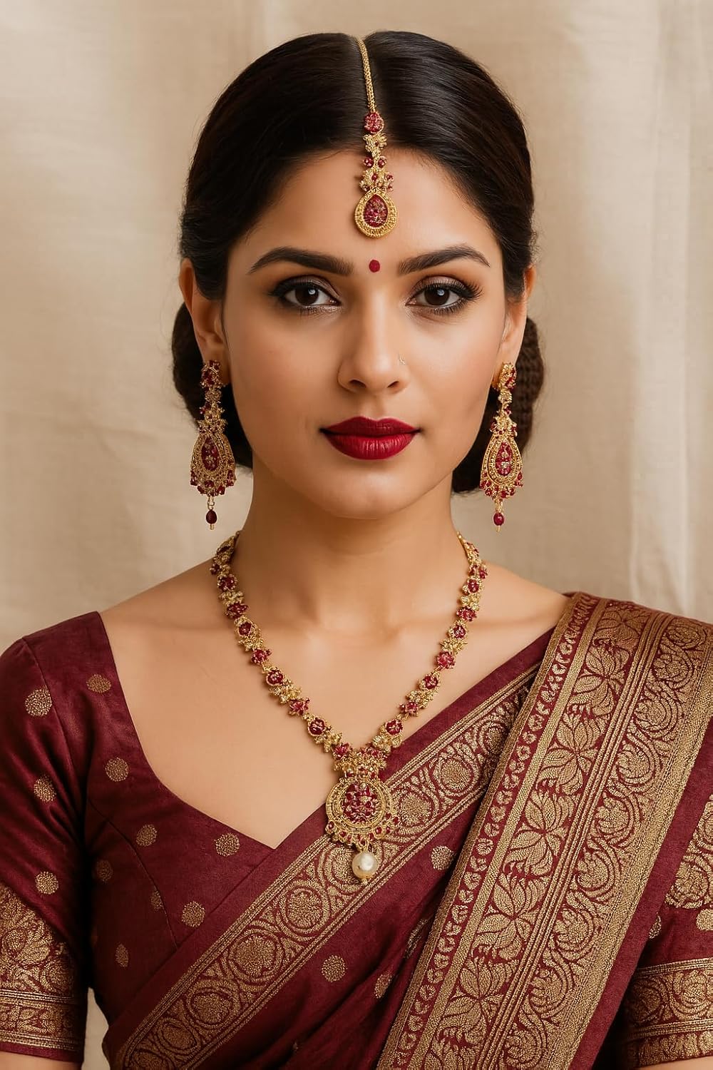 Touchstone Indian jewelry sets for women maang tikka wedding guest gold necklace bollywood jewellery set pageant elegant prom bride accessories western crystal chunky rhinestone necklaces