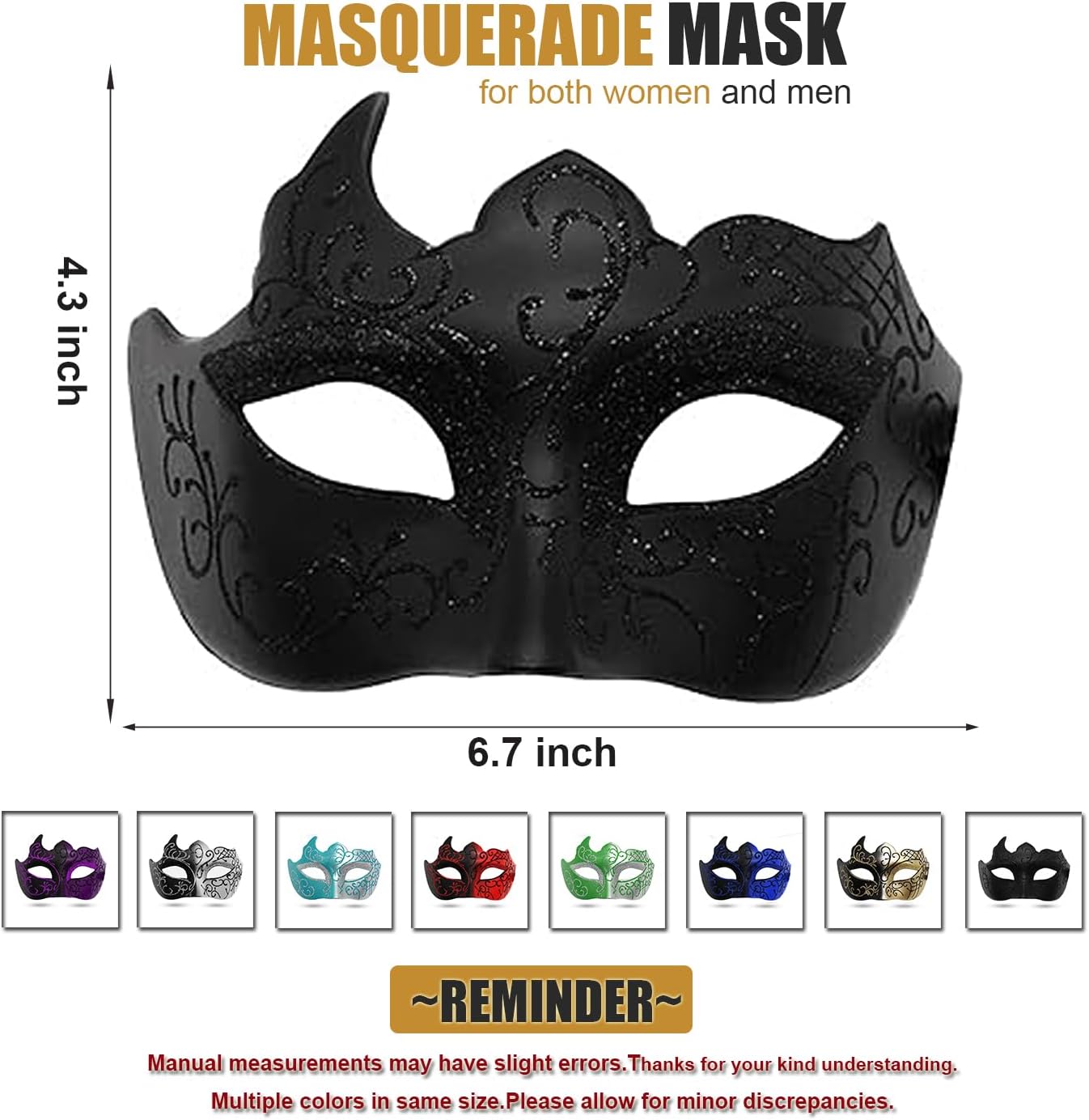 Masquerade Mask for Men Vintage Venetian Mask Halloween Mask for Party Prom Ball Costume Mask